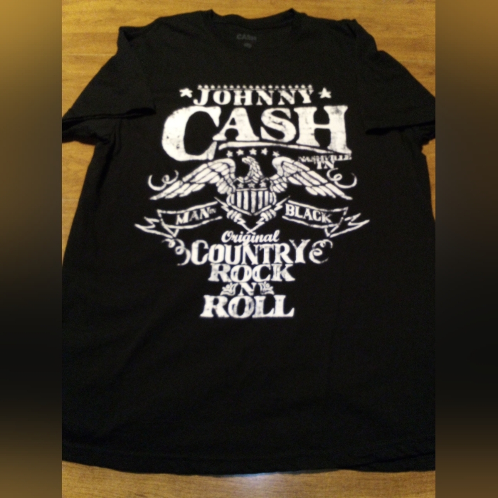Johnny Cash Man In Black Orig. Country Rock N Roll Licensed Black Large T-Shirt